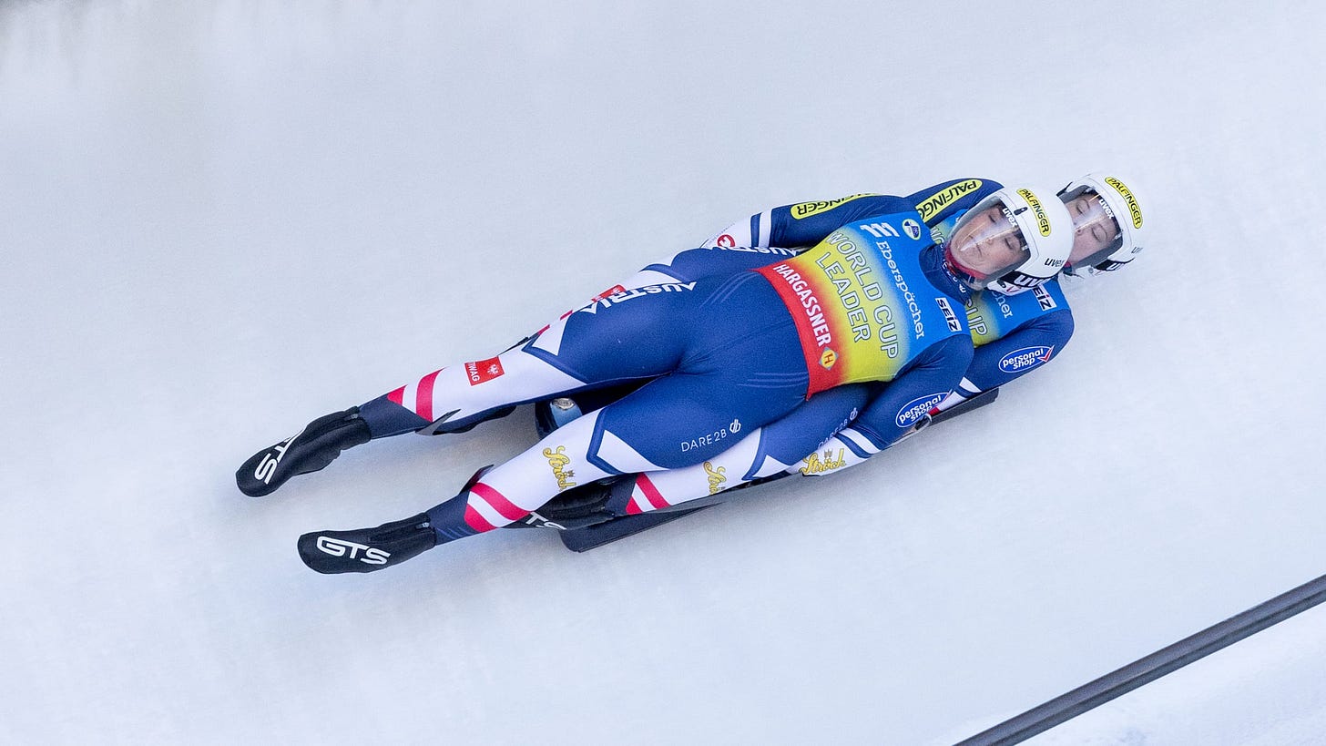 What are the luge double events?
