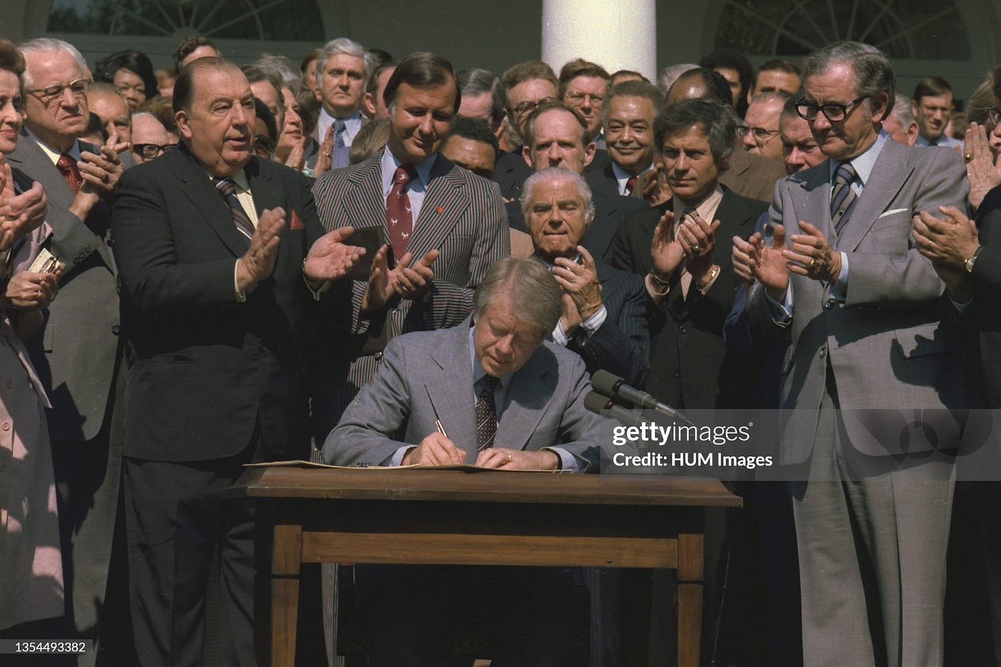 Jimmy Carter signing Public Works/Jobs Program Legislation circa 13 May 1977