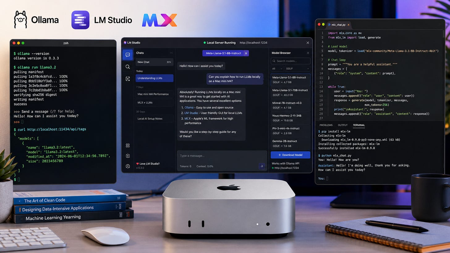 Run local LLMs on Mac mini M4: the practical setup guide Run local LLMs on Mac mini M4: the practical setup guide