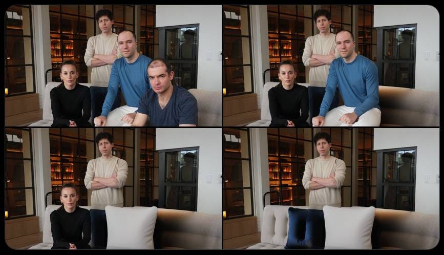 Only Sam Altman remains while Mira Murati, Greg Brockman, and Ilya Sutskever have all left the company.