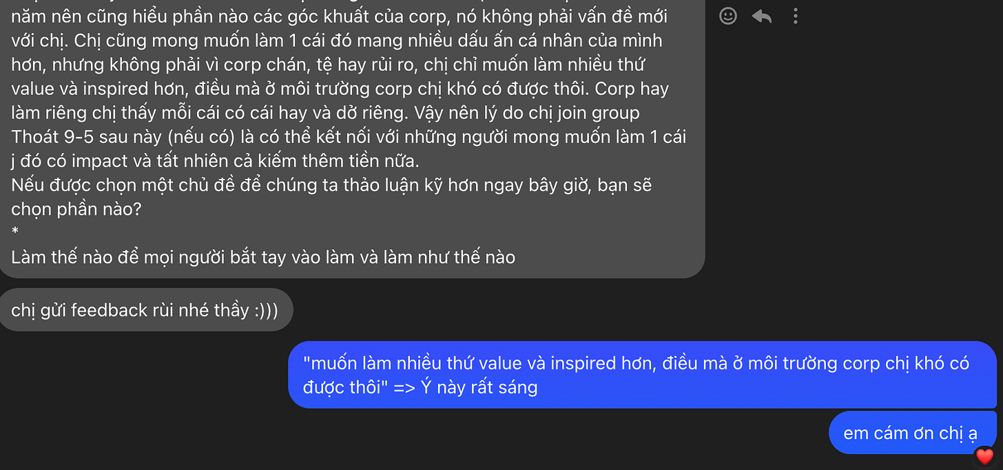 Chia sẻ của một thành viên trong cộng đồng sau khi nghe về bản beta của webinar