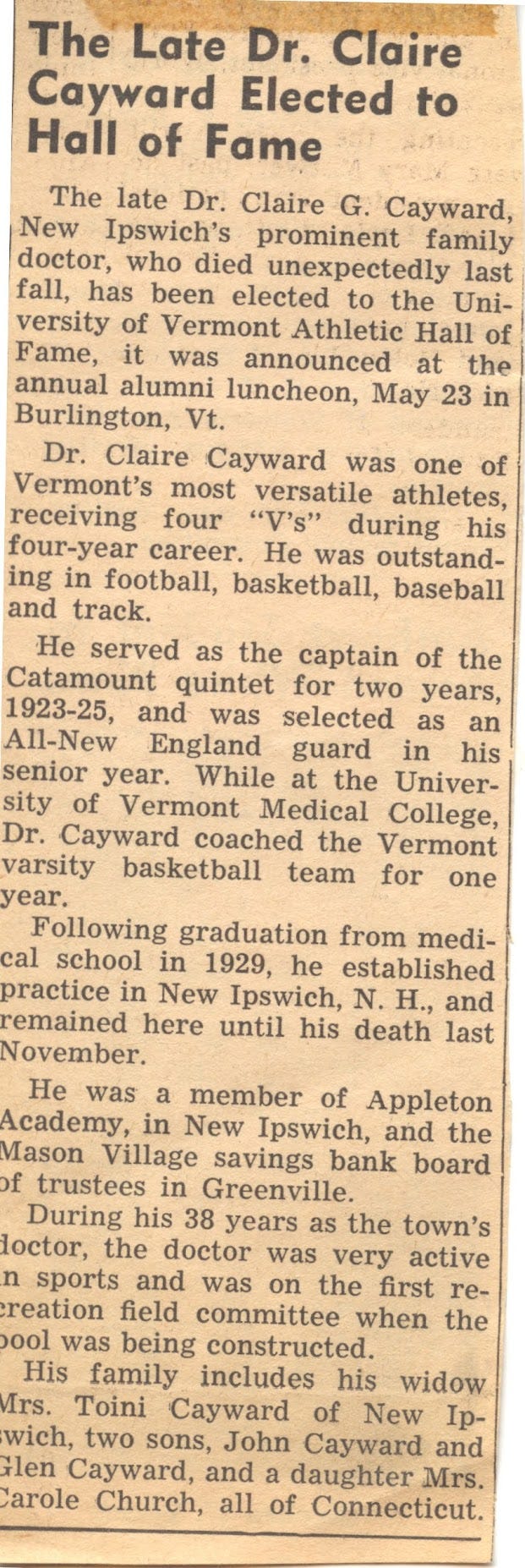 Newspaper clipping