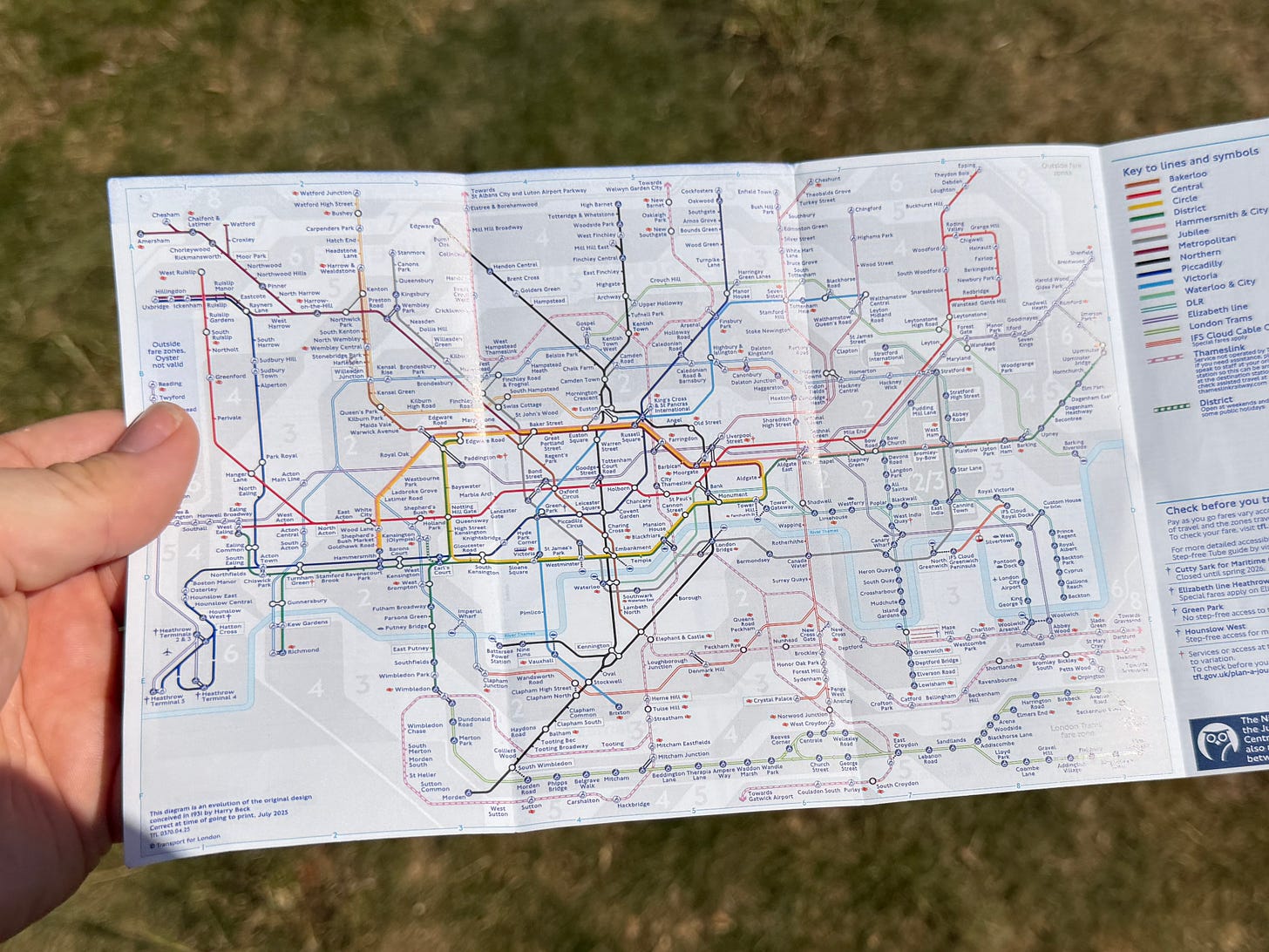 Photo of a pocket tube map.
