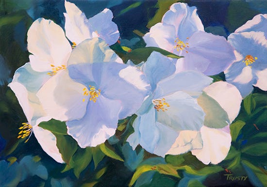 Philadelphus IV by Ann Trusty Oil Painting by Ann Trusty