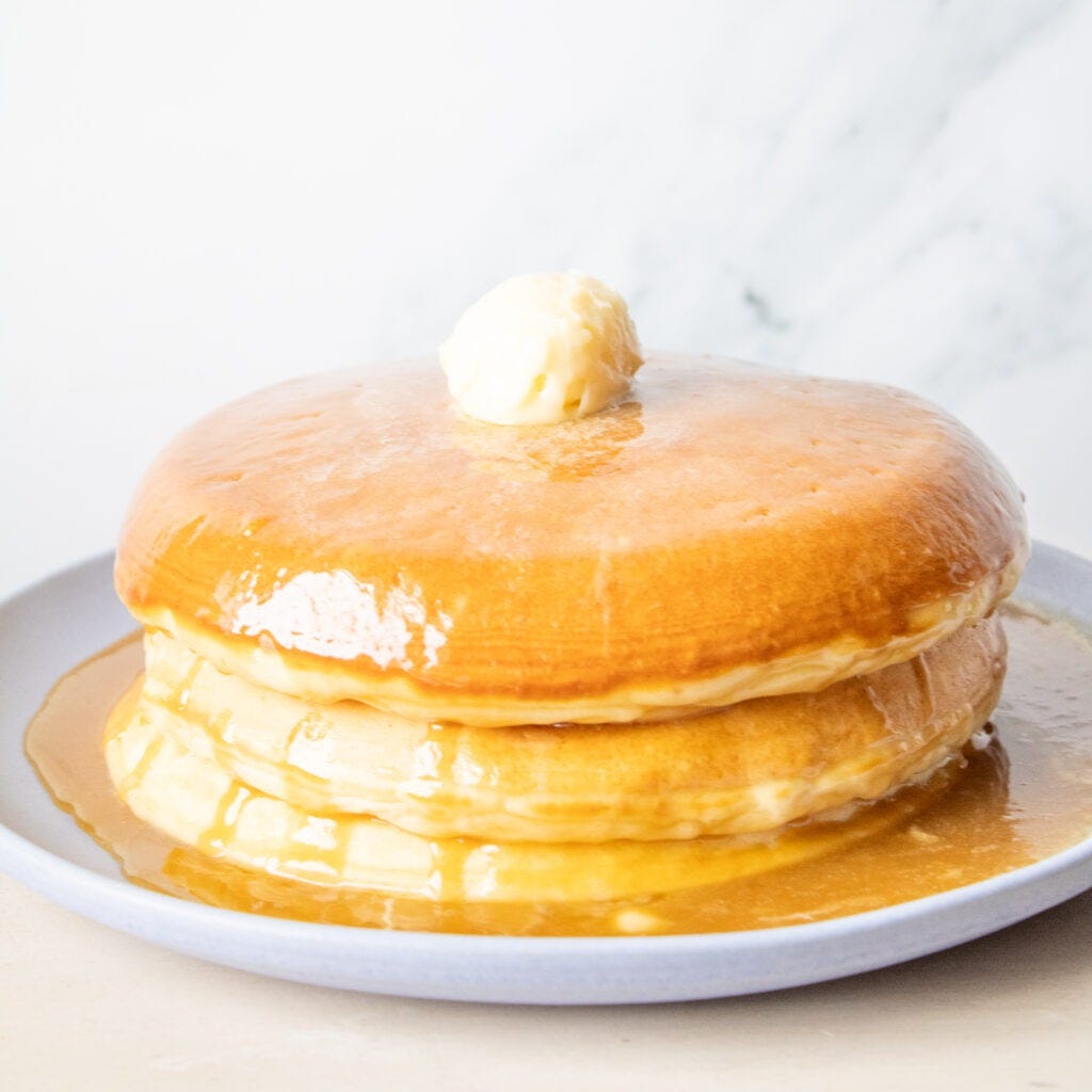 Golden Diner Pancakes Recipe: Fluffy and Thick with Honey Butter - Lily ...