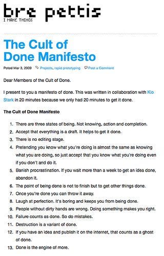 Cult of Done Manifesto