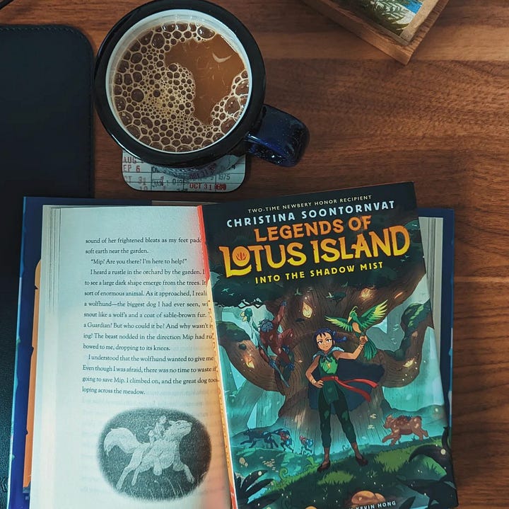 the images for andrea's instagram posts for Not An Easy Win, Legends of Lotus Island #2, We Were Once a Family, and Saints Of the Household. Full image IDs are on each instagram post.