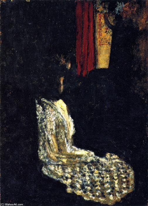 famous painting Woman Seated in a Dark Room of Jean Edouard Vuillard