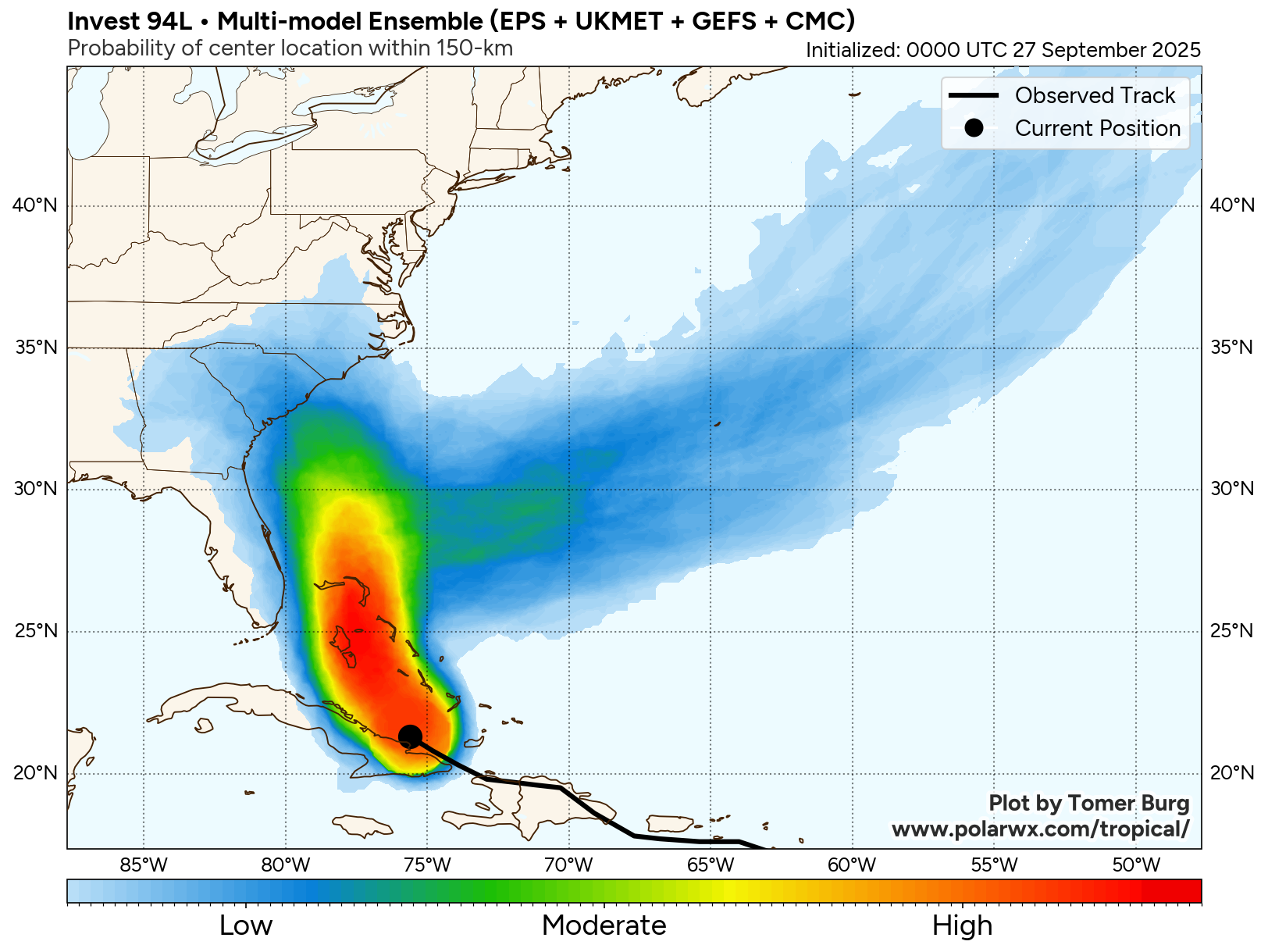 WeatherTiger's Potential Tropical Cyclone Nine Forecast for September 27th