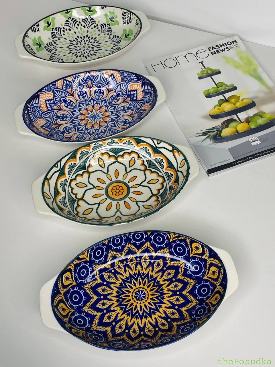 Тарілка глибока з двома ручками “Тригір’я”, 700 мл