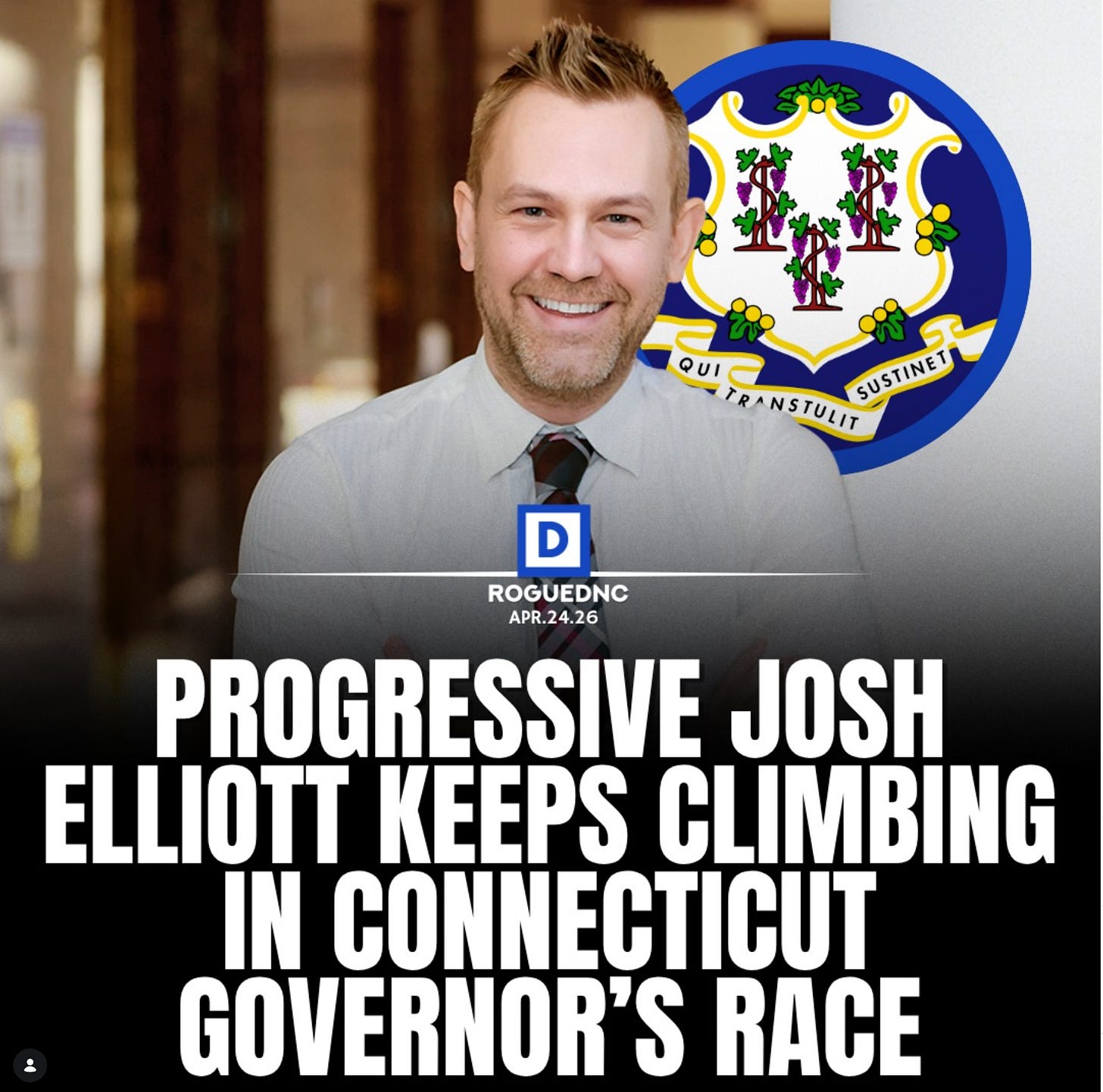 Rogue DNC: Progressive Josh Elliott Keeps Climbing in Connecticut Governor's Race