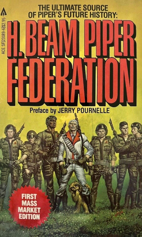 Paperback book cover for FEDERATION by H. Beam PIper, published by Ace Books
