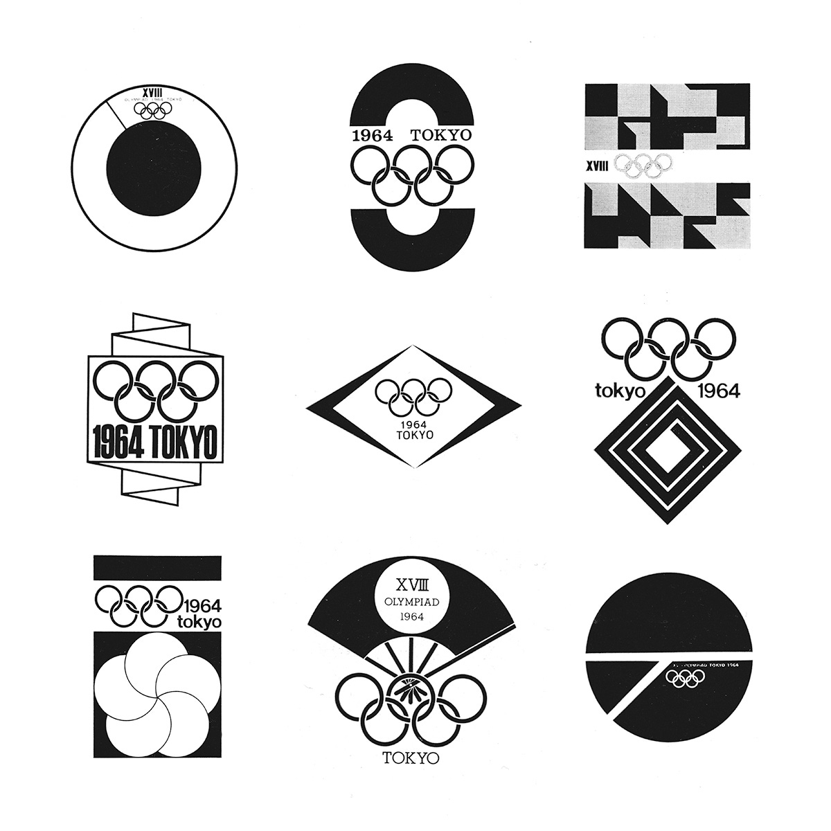 Logo concepts for the 1964 Olympic Games in Tokyo Logo concepts for the 1964 Olympic Games in Tokyo