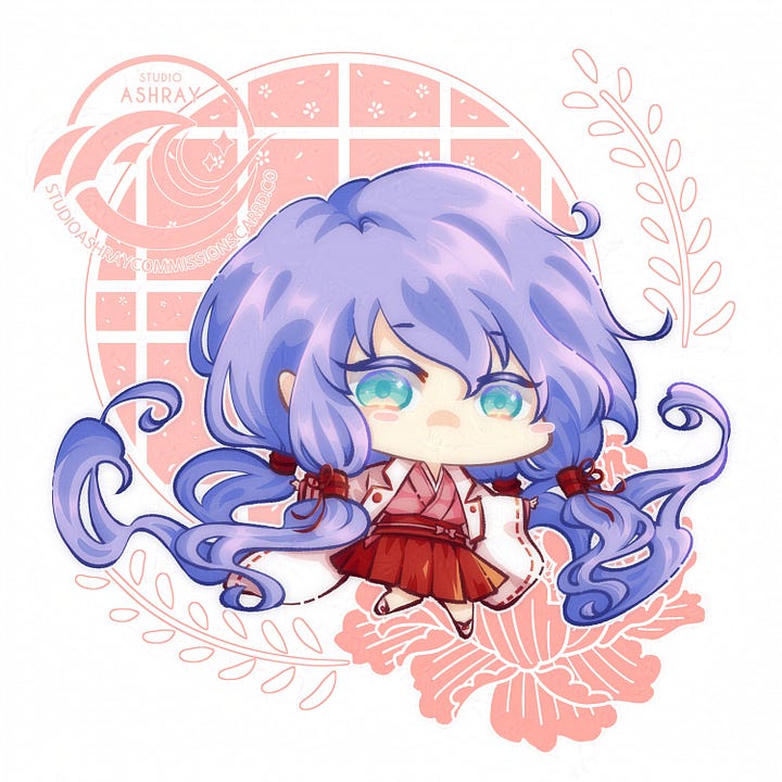 Sample Jellyfish style chibean arts of our characters: Nozu, Eunn, Kanae and Tomoe.