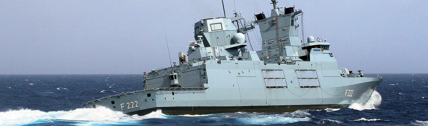 The frigate Baden-Württemberg conducts an ADEX (Air Defence Exercise) while in transit as part of the Indo-Pacific Deployment, in May 2024. The frigate Baden-Württemberg conducts an ADEX (Air Defence Exercise) while in transit as part of the Indo-Pacific Deployment, in May 2024.