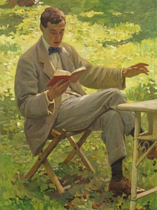 Harold Knight - Alfred Munnings reading Harold Knight - Alfred Munnings reading