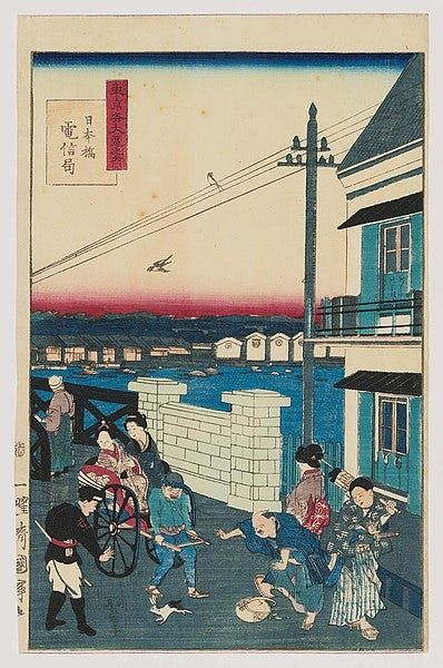 File:Utagawa Kuniteru II - Telegraph Station at Nihonbashi.jpg