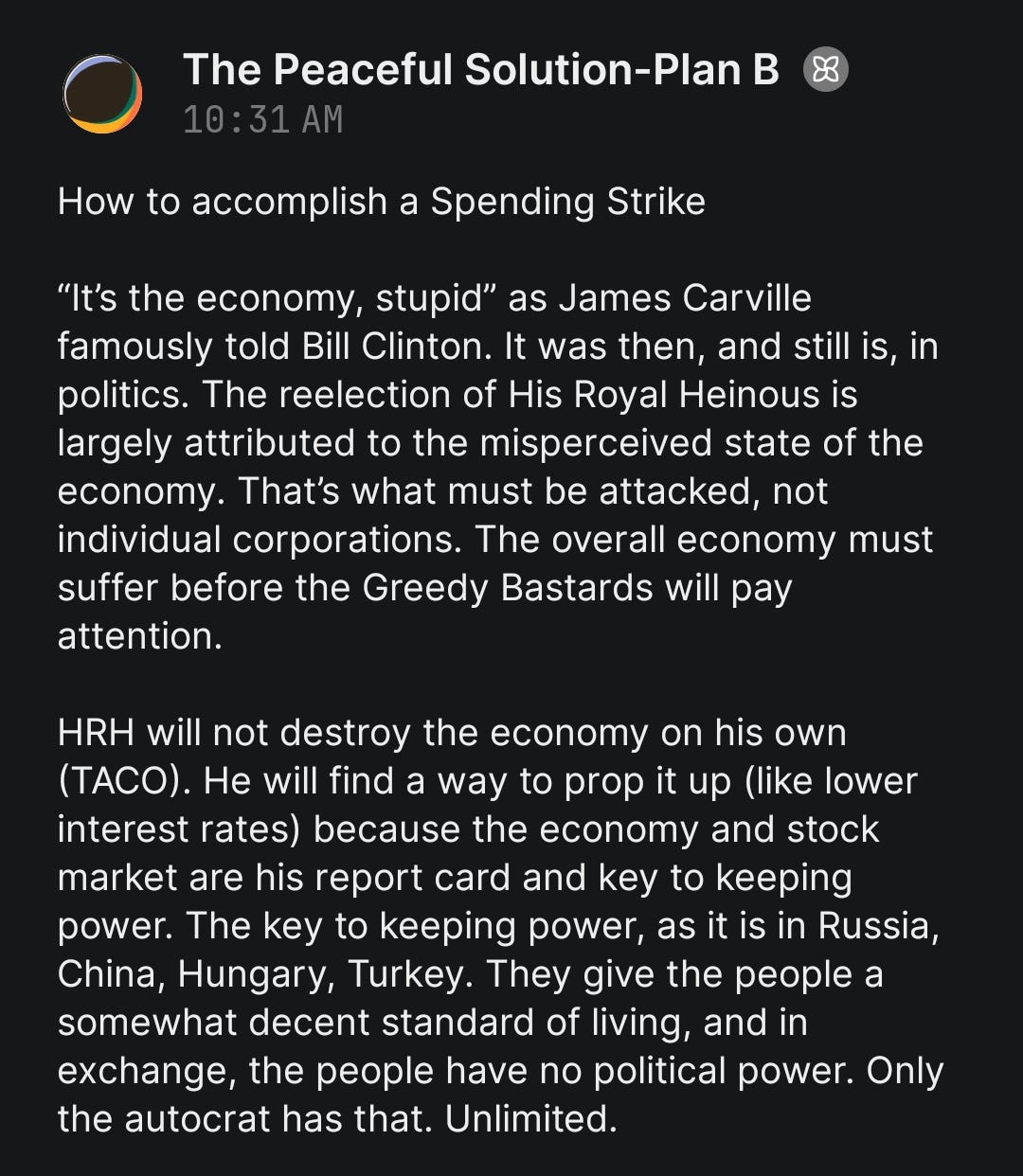 Great Ideas for Running a Successful Spending Strike Movement!
