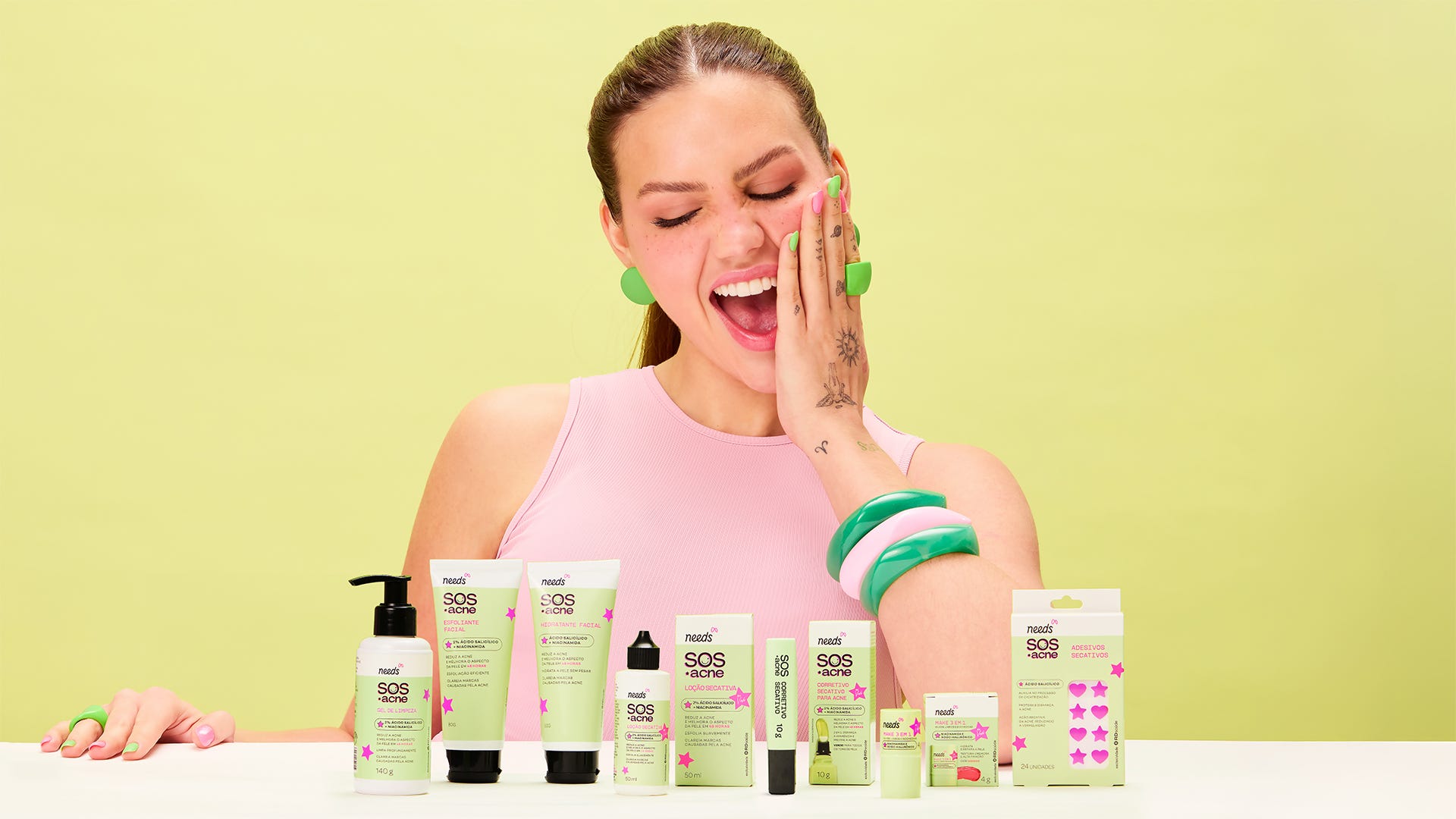 ボディ・フェイスケア need Needs SOS Acne estreia com foco na geração Z e coassinatura de