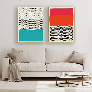 Modern Geometric Canvas framed 2 piece canvas wall art piece for sale at Vybe Interior