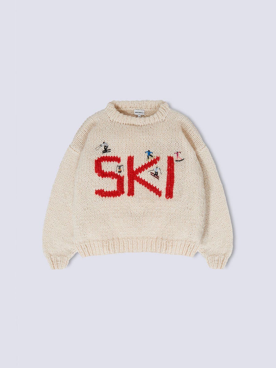 Mirstore's ski hand embroidered and knitted jumper