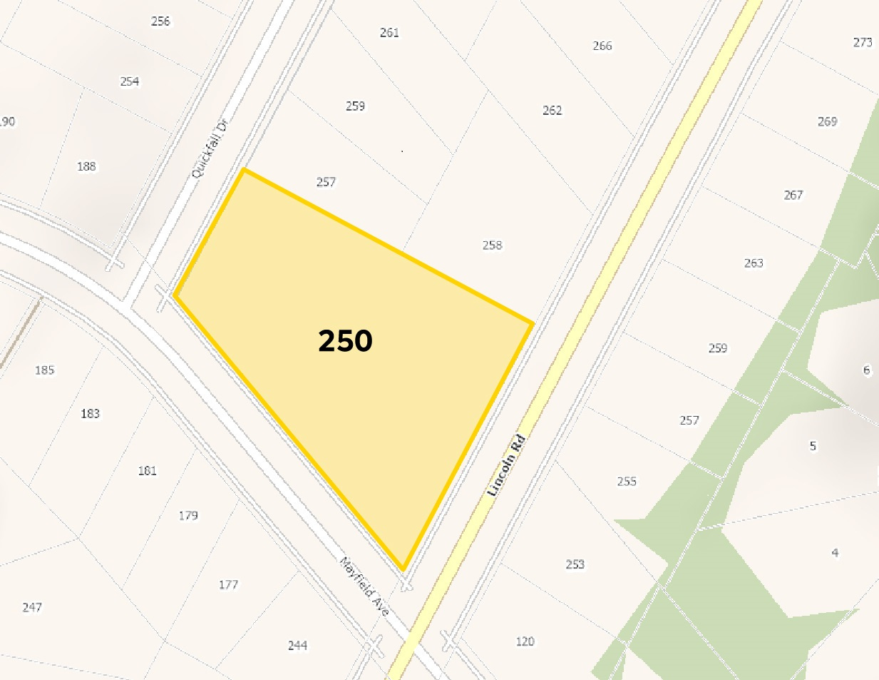 Satellite image of 250 Lincoln Rd