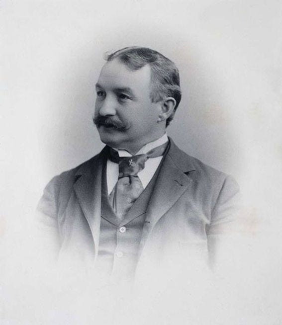 Balck and white photo of Francis Millet who died on the Titanic