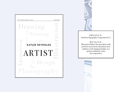 A student portfolio from an earlier semester