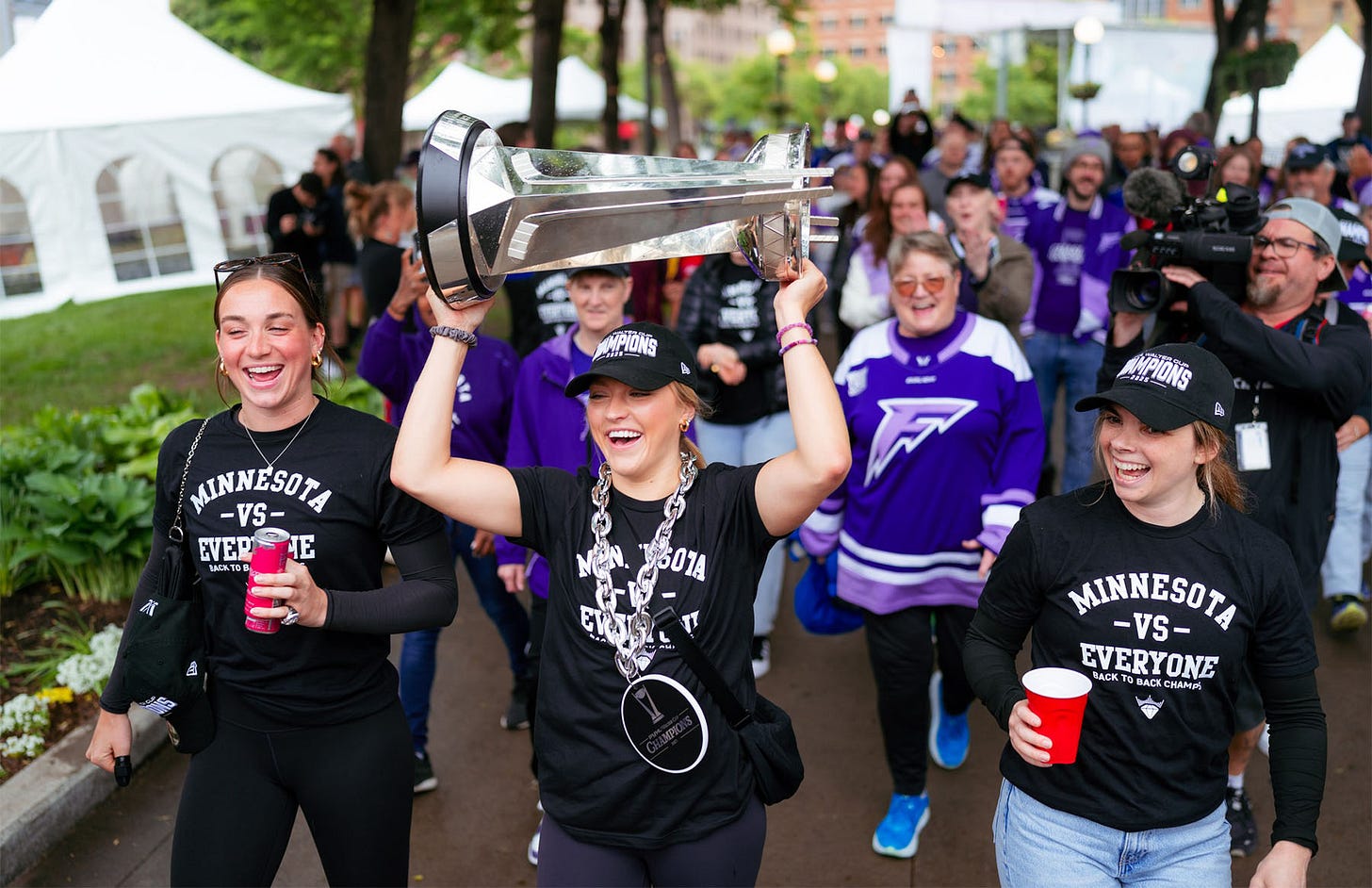 Walter Cup parading through downtown St. Paul.