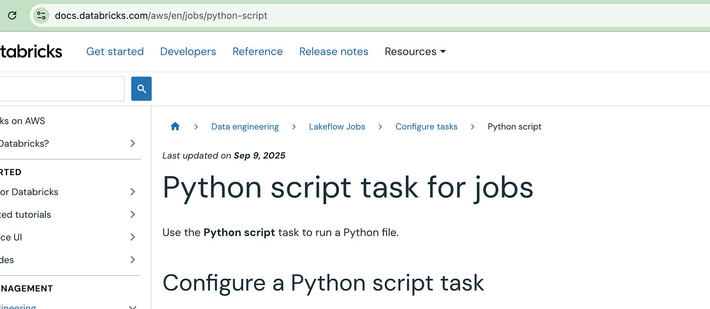 python script task for jobs | databricks on aws Images... Databricks Lakeflow vs Apache Airflow - by Daniel Beach