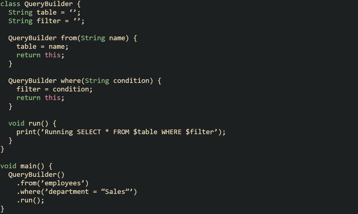The Cascade Operator and Fluent Style in Dart