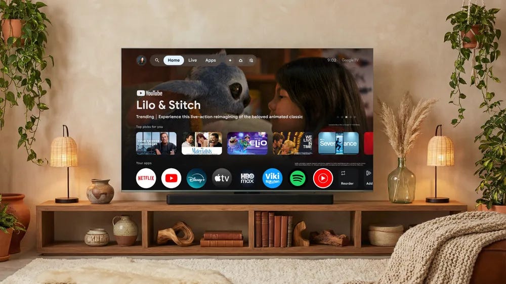 Google TV screen