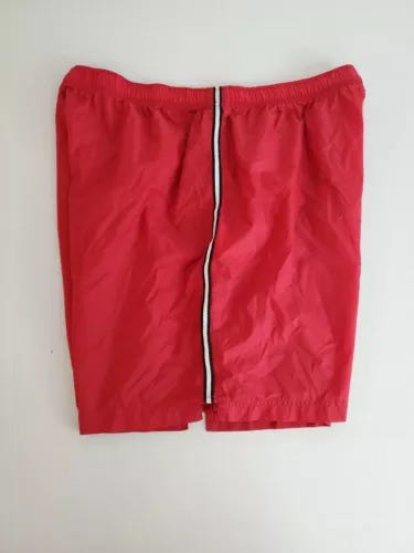 Vintage Eddie Bauer Sport Activewear Nylon Shorts Red w/white Stripe XL Fast Dry - Picture 4 of 8