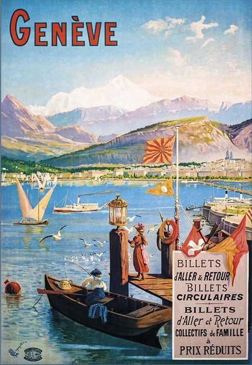 A-10631 - GENÈVE - Poster by Henri Ganier-Tanconville about 1900