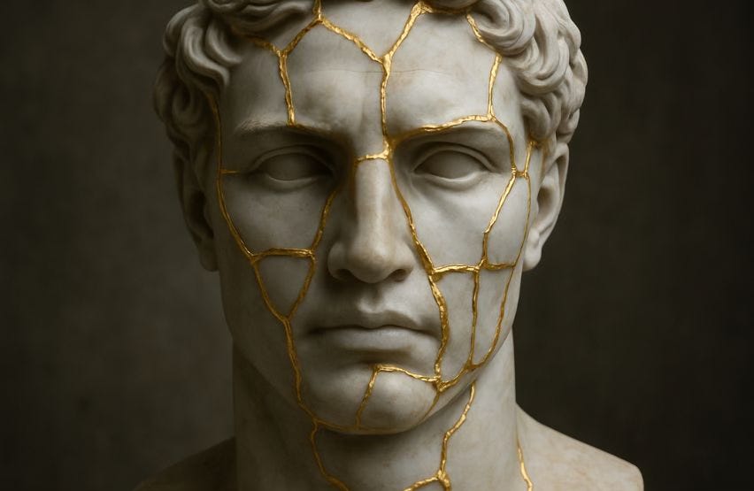 Kintsugi male sculpture