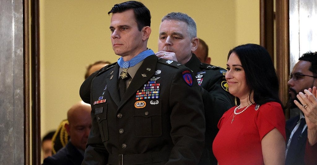 Chief Warrant Officer Eric Slover receives the Medal of Honor during the State of the Union address at the U.S. Capitol on February 24, 2026. Chief Warrant Officer Eric Slover receives the Medal of Honor during the State of the Union address at the U.S. Capitol on February 24, 2026.