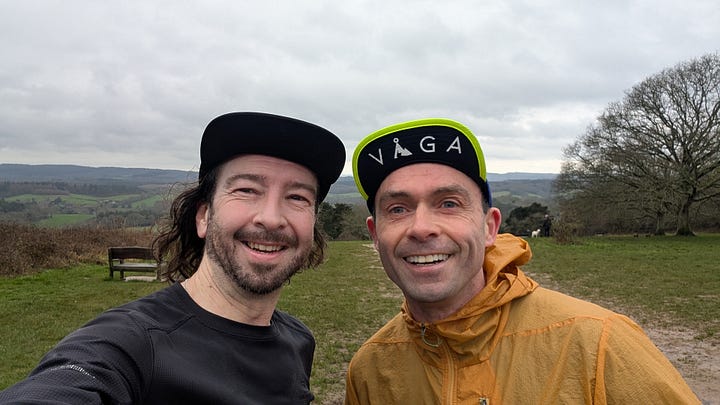 Selfie with Paul after the race and a hard earned breakfast.
