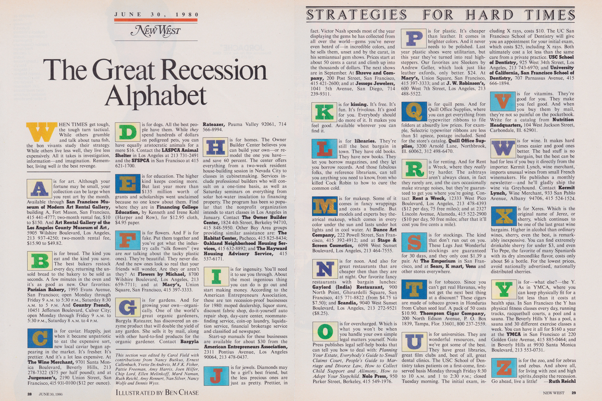 Recession Strategies - by Ruth Reichl - La Briffe