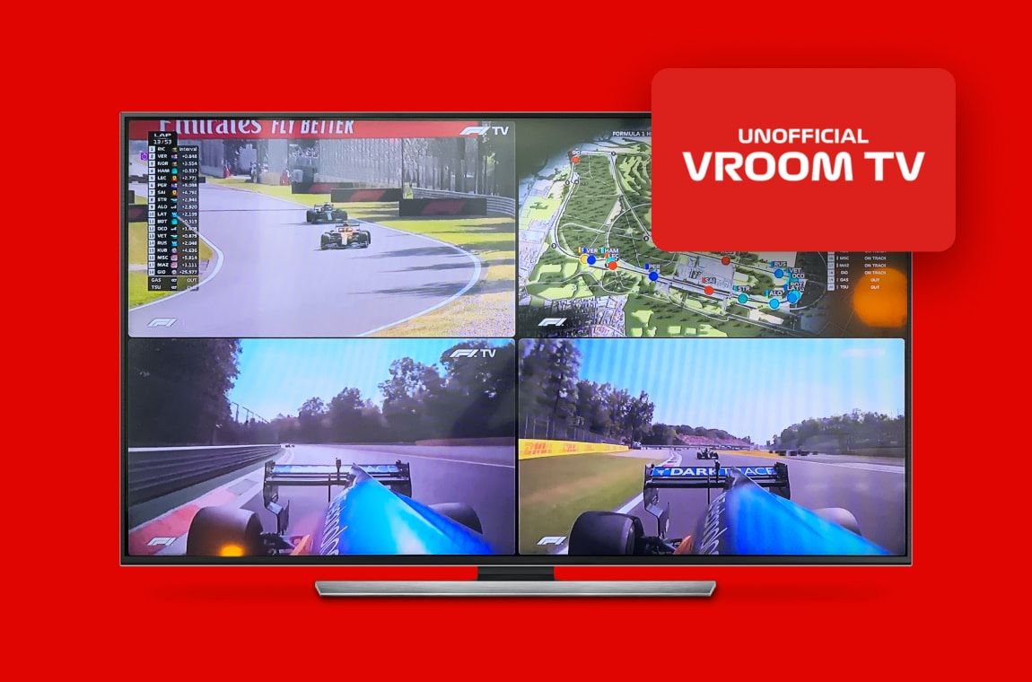 F1TV app on a television