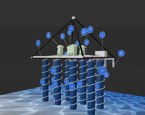 Researchers created a 3D model for the giant "wells" that descend below the pyramid with a spiral pathway.