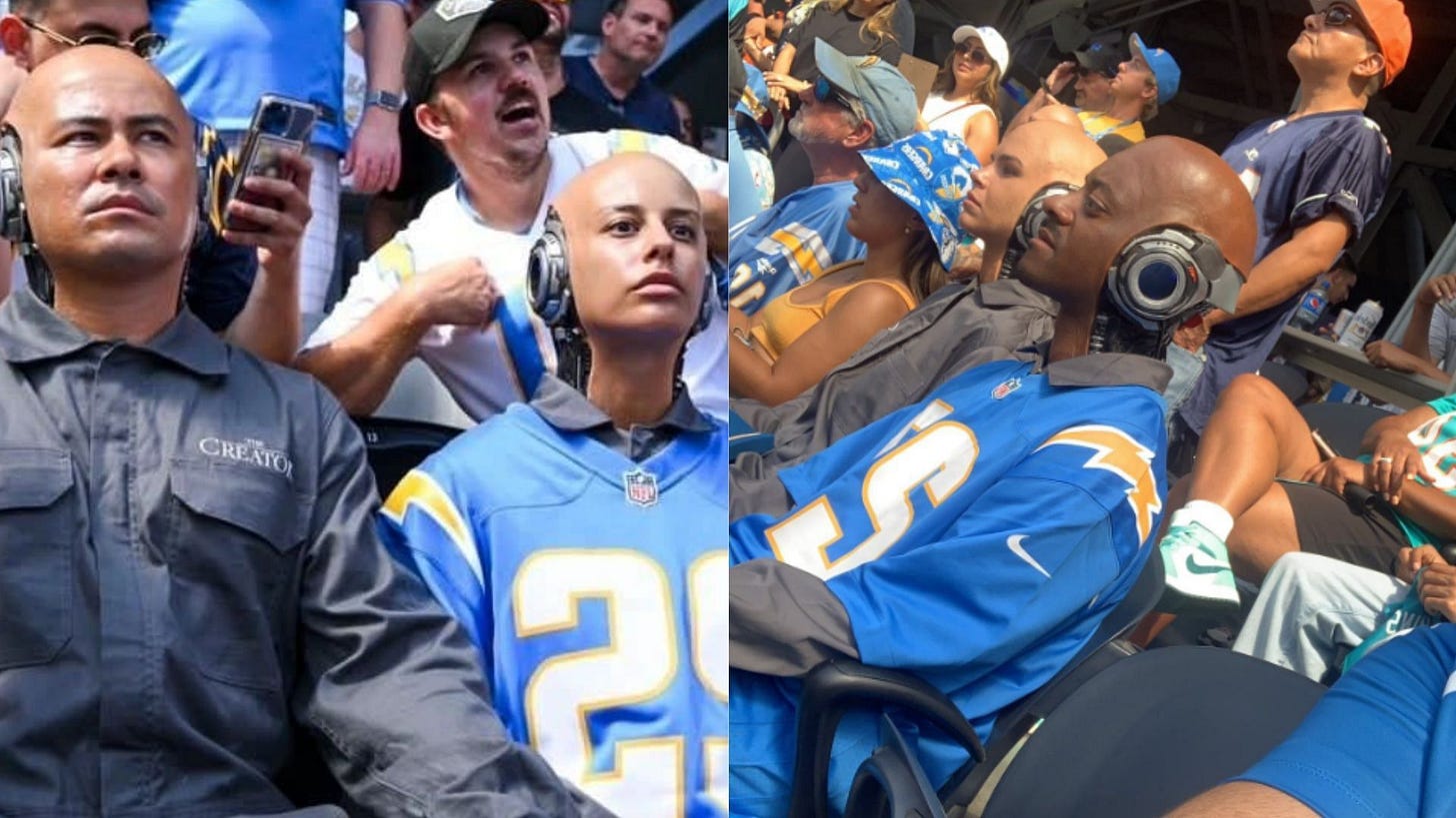 A glimpse of the AI Robots present at an NFL season opener. (Image via X/CMPLX)