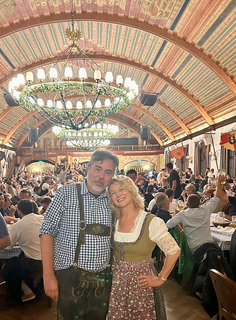 Photos of traditional German Bavarian dress, Oktoberfest celebrations, Munich flower market and Bavarian food specialities