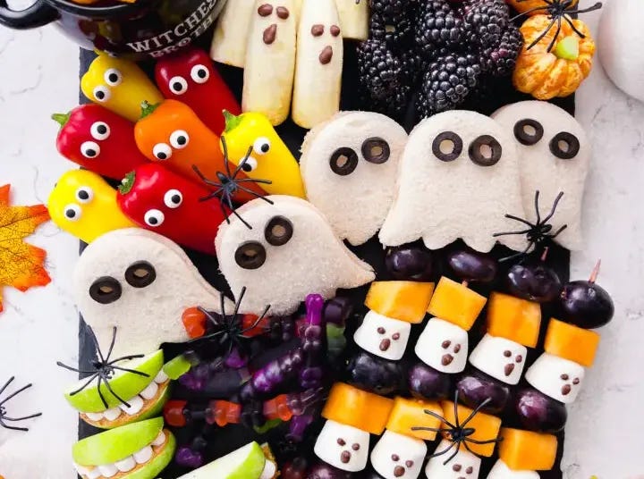 Halloween Snack Board for kids - halloween recipes for kids - healthy snack board