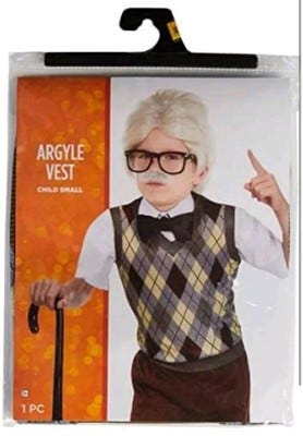 Child Argyle Sweater Vest Size Standard Halloween Costume