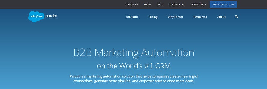 Pardot Home page 