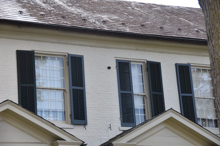 Artillery shells stuck in the bricks of two buildings.