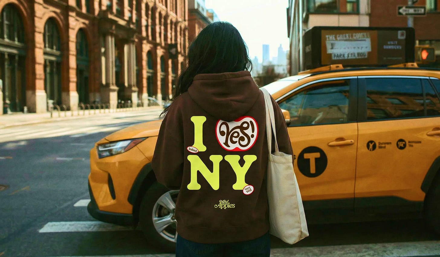 Blurr Bureau Yes Apples branding identity bpo review packaging wordmark logo merch hoodie