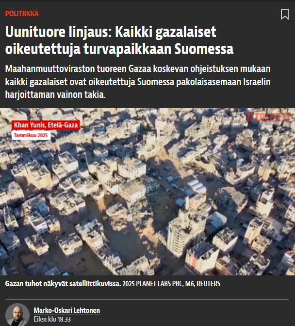 Tuoreen maatiedon mukaan YK ja useat kansainväliset järjestöt – joiden taustoja, kytköksiä ja tavoitteita ei avata – väittävät, että “Israel on Gazassa rikkonut kansainvälistä humanitaarista oikeutta sekä syyllistynyt sotarikoksiin ja rikoksiin ihmisyyttä vastaan”. Yhtään konkreettista todisteita ei kuitenkaan ole esitetty, eikä mikään kansainvälinen tuomioistuin ole antanut asiassa tuomiota - päinvastoin. Tuoreen maatiedon mukaan YK ja useat kansainväliset järjestöt – joiden taustoja, kytköksiä ja tavoitteita ei avata – väittävät, että “Israel on Gazassa rikkonut kansainvälistä humanitaarista oikeutta sekä syyllistynyt sotarikoksiin ja rikoksiin ihmisyyttä vastaan”. Yhtään konkreettista todisteita ei kuitenkaan ole esitetty, eikä mikään kansainvälinen tuomioistuin ole antanut asiassa tuomiota - päinvastoin.