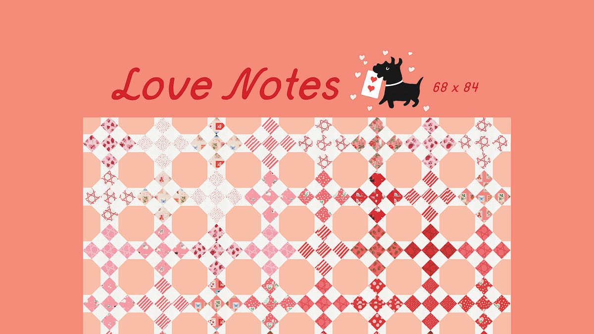Love Note Pattern Printable Love Notes Pattern Download - by Lizzy House