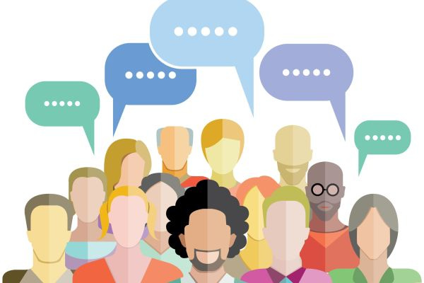 Audience speaking something Audience speaking something